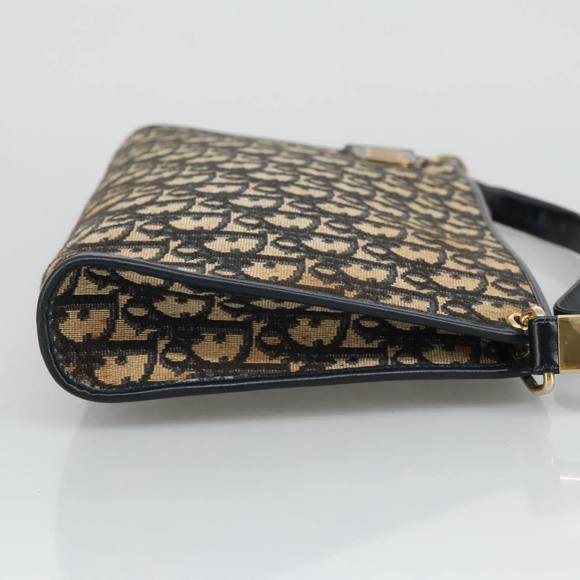 Christian Dior Trotter Canvas Shoulder Bag Navy Gold Auth ep6208 - Picture 4 of 16